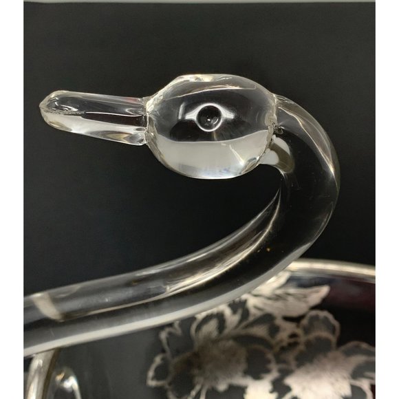 DUNCAN & MILLER #30 PALL MALL Swan Candy Dish ~ Rockwell Peony Silver Overlay - Picture 9 of 10